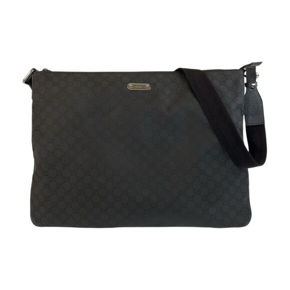 Gucci GG Pattern Nylon/Leather Shoulder Bag - Picture 1 of 6